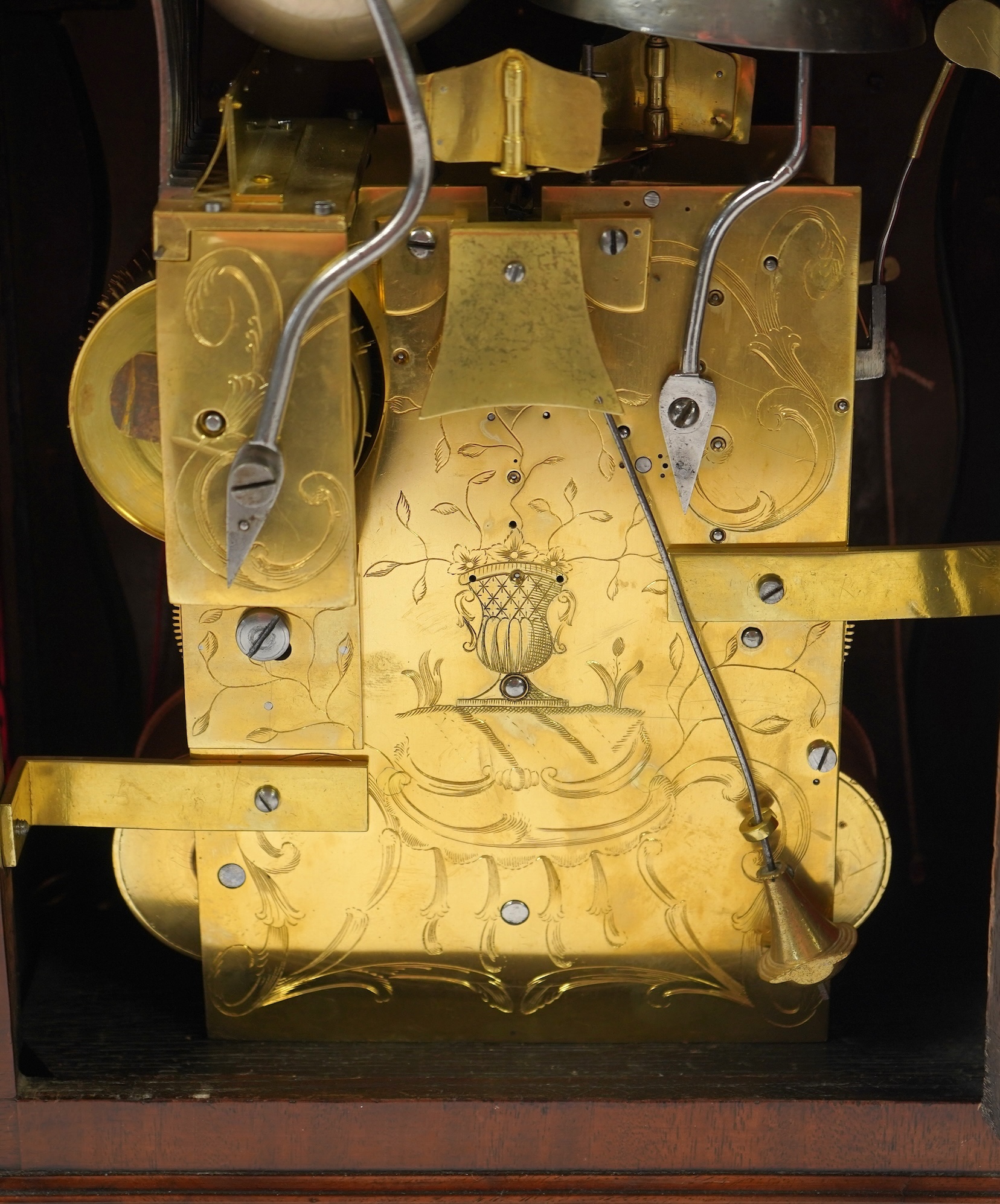 A George III mahogany triple fusee bracket clock by John Roberts, London